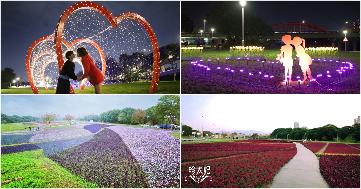 台北》古亭河濱公園 |花海、夜間光雕交織，台北最浪漫自行車道